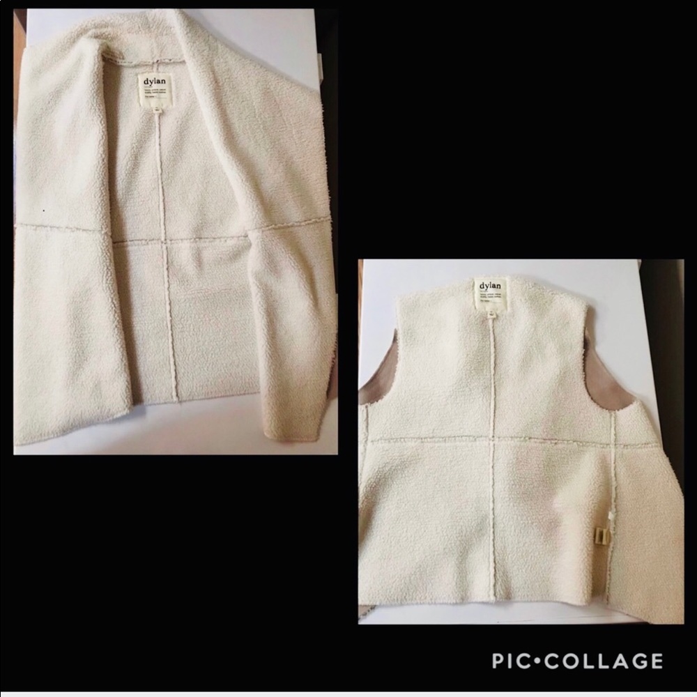 SOLD- Dylan FAUX SUEDE/ SHERPA Vest Natural Color - Picture 5 of 7